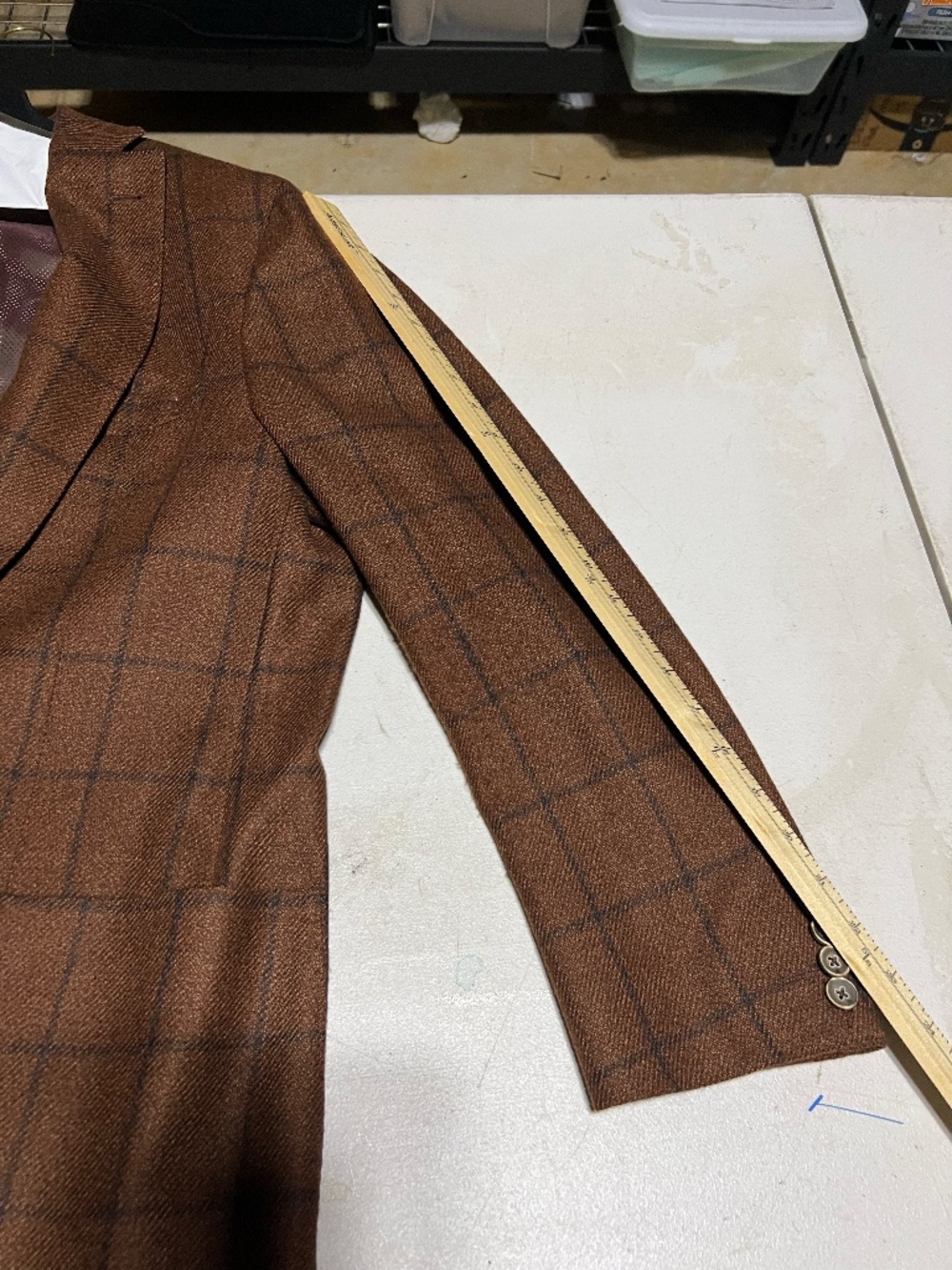Made in Italy Saks Fifth Avenue Brown Plaid Blazer - Picture 11 of 16